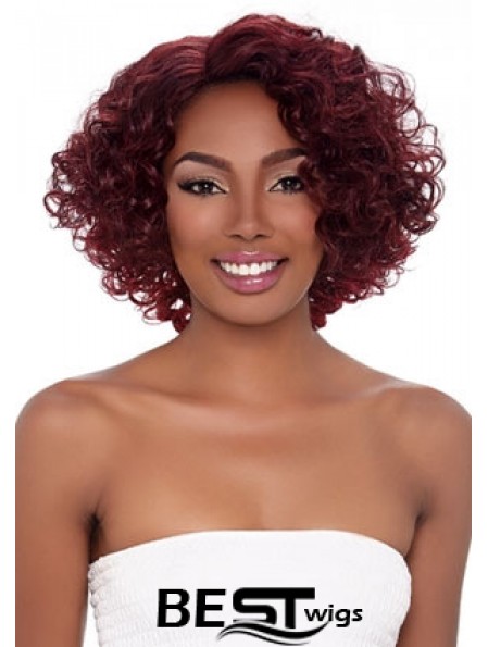 Curly Wigs For African American Women With Capless Curly Style Red Color