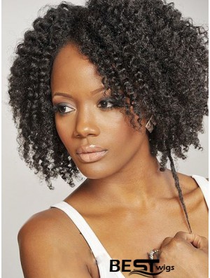 African American Human Hair Wigs Brazilian Chin Length Kinky Style