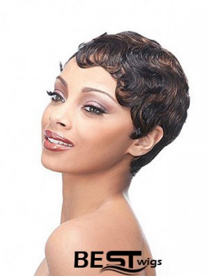 Short Brown Boycuts Wavy Trendy Full Lace Wigs