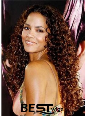 Hairstyles Auburn Long Kinky 22 inch Without Bangs Halle Berry Lace Wigs