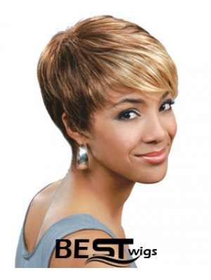 Blonde Boycuts Cropped Straight Capless Wholesale African Women Wig