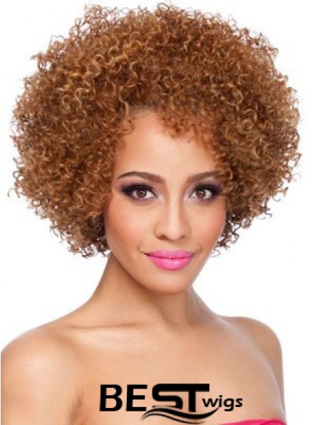 African American Afro Wigs Chin Length Kinky Style Layered Cut