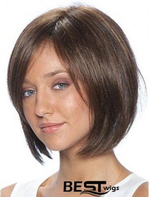 Lace Front Brown Chin Length Bobs Straight African American Wig