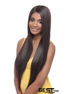 Long Yaki Without Bangs Trendy Brown Lace Front Wigs