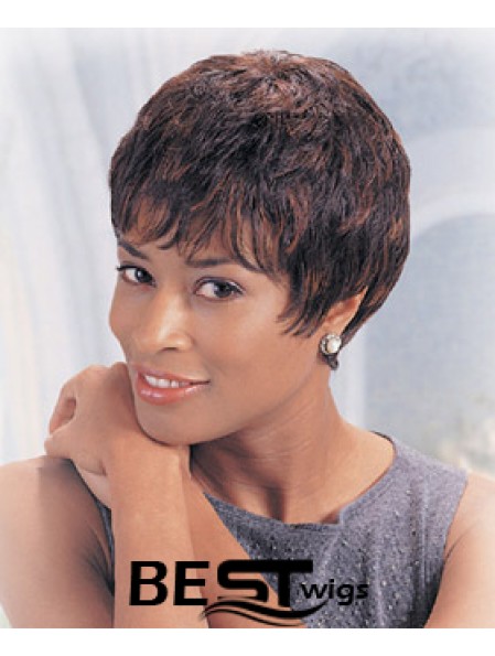 Indian Remy Boycus Short Wavy Auburn Black African Hair Low Cut