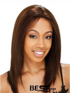 Human Hair Lace Front Wig Indian Remy Straight Style Shoulder Length