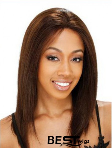 Human Hair Lace Front Wig Indian Remy Straight Style Shoulder Length