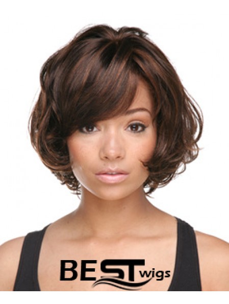 Auburn Chin Length Bobs Capless Synthetic Hair Styles For Black Woman