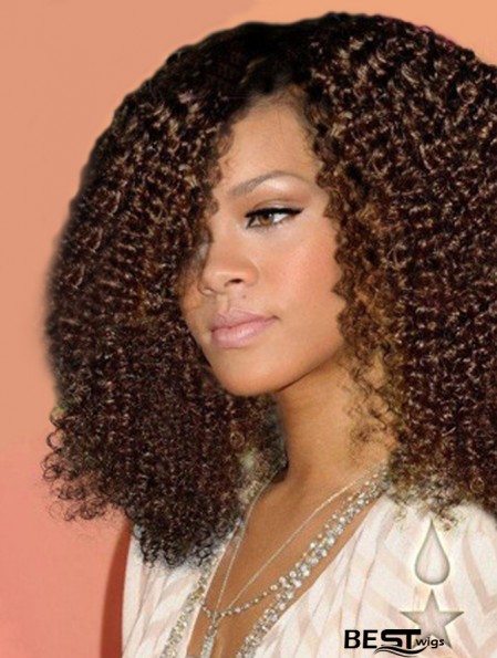 Auburn Shoulder Lace Front With Bangs Kinky Curly Wig