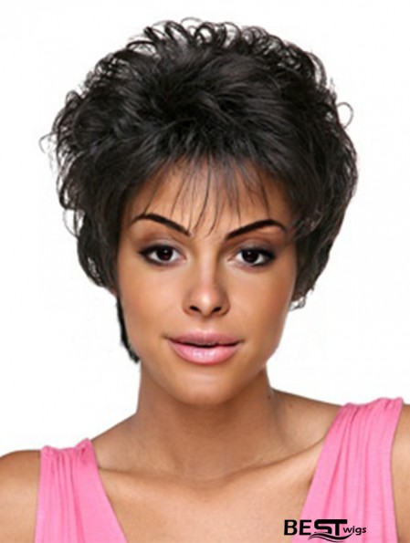 Short Black Curly Classic Natural African American Wigs