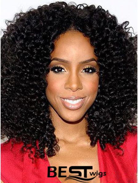 Designed 16 inch Shoulder Length Kinky Wigs For Black Women