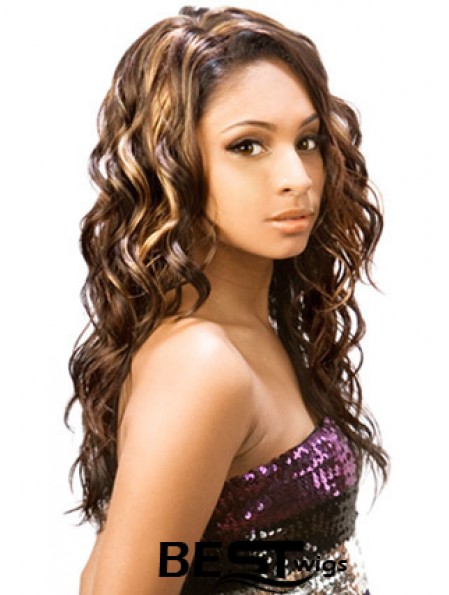 Long Brown Wavy Without Bangs Incredible African American Wigs