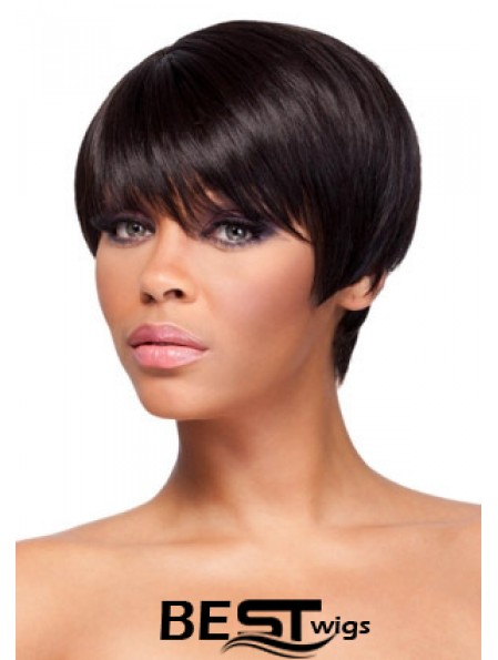 Cropped Auburn Straight Boycuts Gorgeous African American Wigs