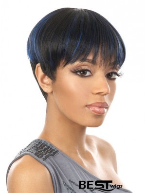 Cropped Black Straight Boycuts New African American Wigs