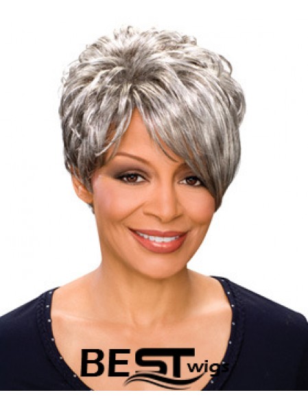 Durable Short Wavy Capless Grey Wigs