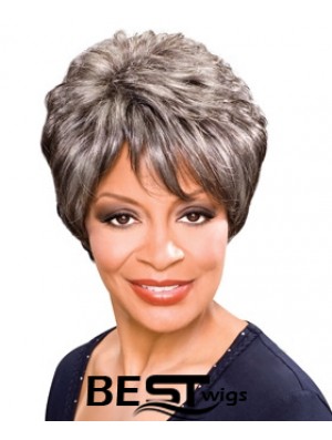 Synthetic Best Short Wavy Grey Wigs