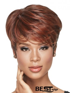 Cropped Red Wavy Boycuts Ideal African American Wigs
