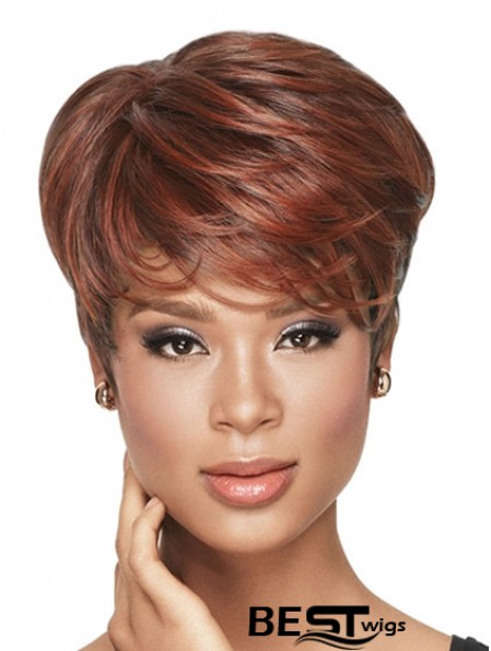 Cropped Red Wavy Boycuts Ideal African American Wigs