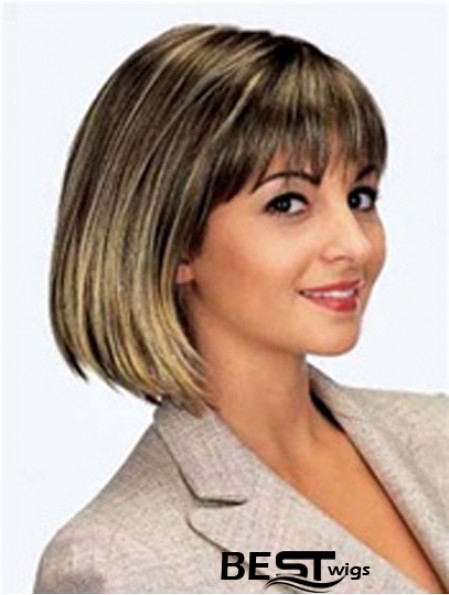 Chin Length Brown New 11 inch Straight Bob Wigs