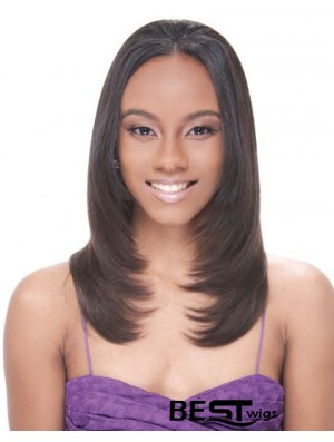 Long Brown Straight Without Bangs Suitable African American Wigs