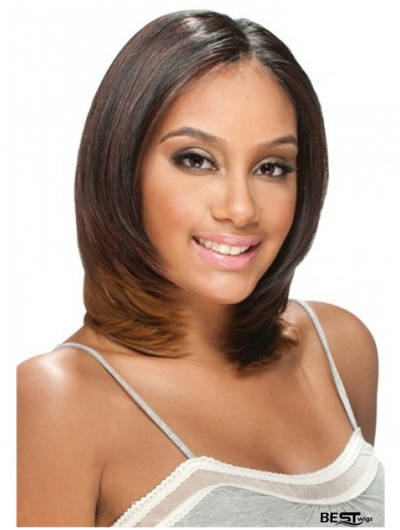 U Part Wig UK With Lace Front Shoulder Length Straight Style