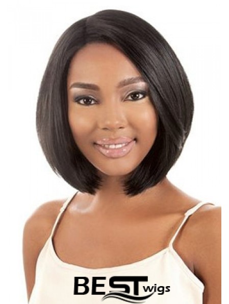 11 inch Chin Length Synthetic Black Bobs Capless Hairsyles For Black Woman