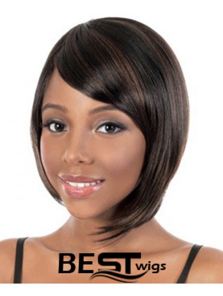 Chin Length Brown Straight Bobs Online African American Wigs
