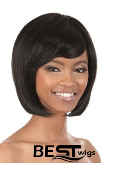 Chin Length Black Straight Bobs Popular African American Wigs