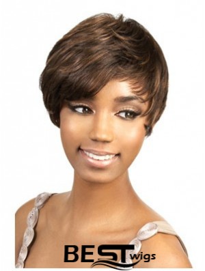 Short Brown Straight Layered Perfect African American Wigs