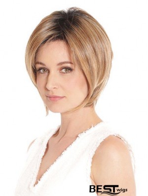Blonde Designed Straight Short Synthetic Bob Wigs
