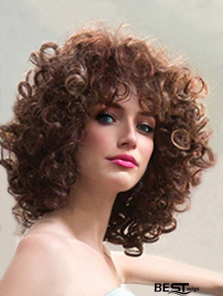 Ladies Synthetic Wigs Shoulder Length Curly Style Layered Cut