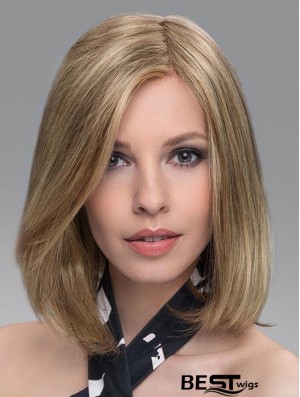 Blonde Soft Straight Shoulder Length Synthetic Bob Wigs