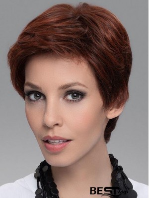 4 inch Straight Durable Boycuts 100% Hand-tied Synthetic Wigs