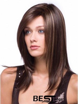 Synthetic Wigs Women With Capless Straight Style Long Length Auburn Color