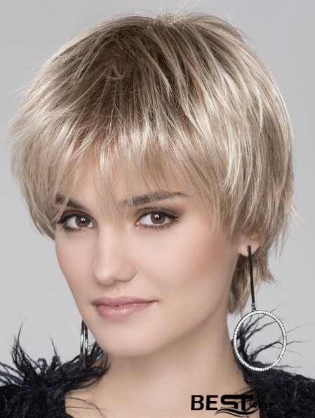 Blonde Cheapest Wavy Cropped Synthetic Bob Wigs