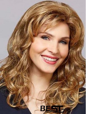 Layered Capless 16 inch Wavy Blonde Long Wigs