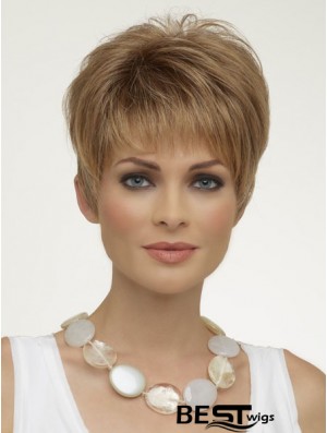 Natural Synthetic Wigs Boycuts Cropped Length Blonde Color Wigs