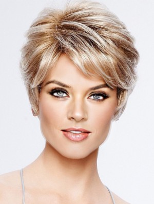 Boycuts Blonde Wavy 4 inch Cropped Synthetic Wigs