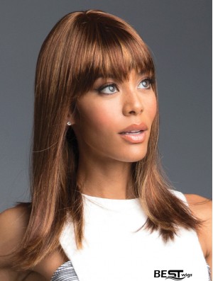 Auburn 16 inch With Bangs Long Convenient Monofilament Wigs