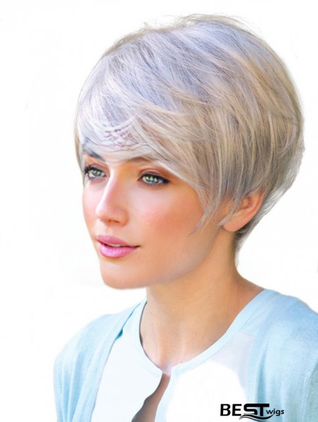 Monofilament Short Straight Boycuts Synthetic Realistic Wigs