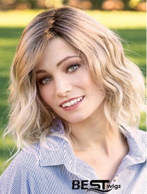 Blonde 14 inch Layered Shoulder Length Online Monofilament Wigs