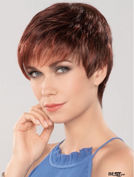 Auburn 4 inch Boycuts Fashionable Capless Synthetic Wigs