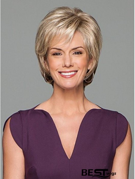 Short Wavy Blonde 6 inch Lace Wig Cap