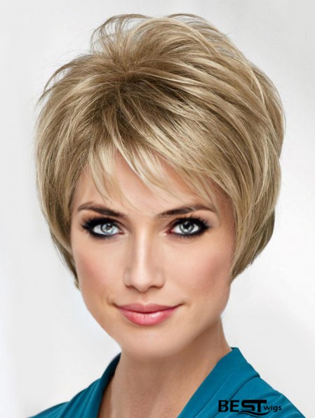 Blonde 8 inch Boycuts Fabulous Capless Synthetic Wigs