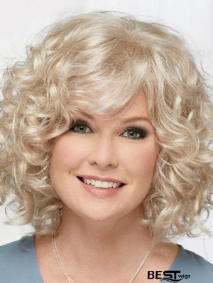 Curly Platinum Blonde Chin Length 12 inch Hairstyles Classic Wigs
