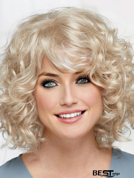 Curly Platinum Blonde Chin Length 12 inch Hairstyles Classic Wigs