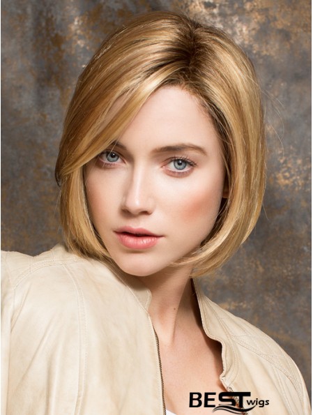 Chin Length Blonde No-Fuss 10 inch Straight Bob Wigs