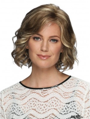 Lace Front 12 inch Wavy Blonde With Bangs Wigs