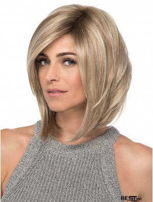 Lace Front 12 inch Straight Blonde With Bangs Ladies Wigs