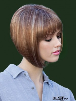 Chin Length Brown Perfect 10 inch Straight Bob Wigs